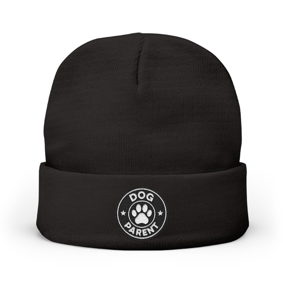 Black knit DOG PARENT HAT