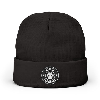 Black knit DOG PARENT HAT