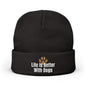Embroidered 'Life Is Better With Dogs' Knit Beanie — Dog Lover Paw Patch