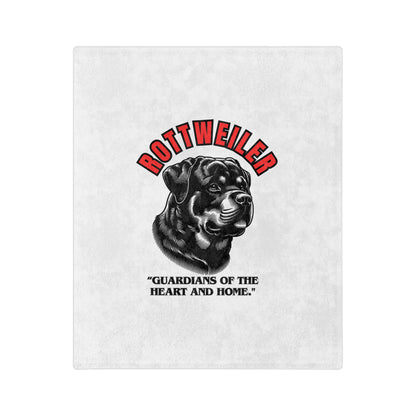 "Rottweiler.. Guardians Of The Heart And Home." Rottweiler Lover Velveteen Microfiber Blanket