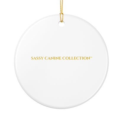 Boxer Dog Portrait Ceramic Christmas Ornament