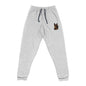 ight heather gray jogger pants with a dark gray drawstring and a small embroidered German Shepherd dog image