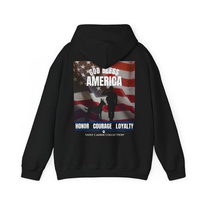 God Bless America Military Working Dog Hoodie | Sassy Canine Collection™