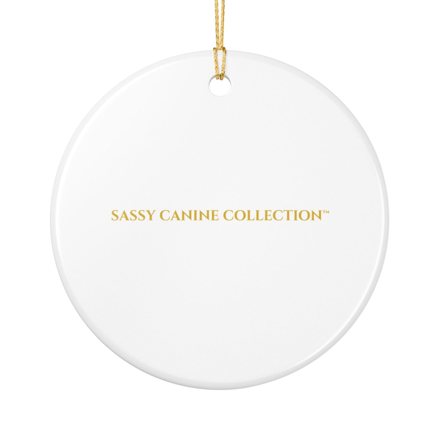 English Bulldog Portrait Ceramic Christmas Ornament