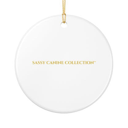 English Bulldog Portrait Ceramic Christmas Ornament