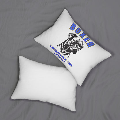 "Boxer....Courageous And Loving" Boxer lover Spun Polyester Lumbar Pillow