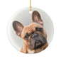 French Bulldog Portrait Ceramic Christmas Ornament