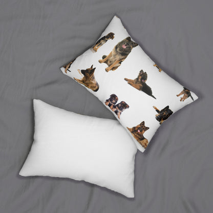 "Cute German Sheperd Lover Pillow" Spun Polyester Lumbar Pillow