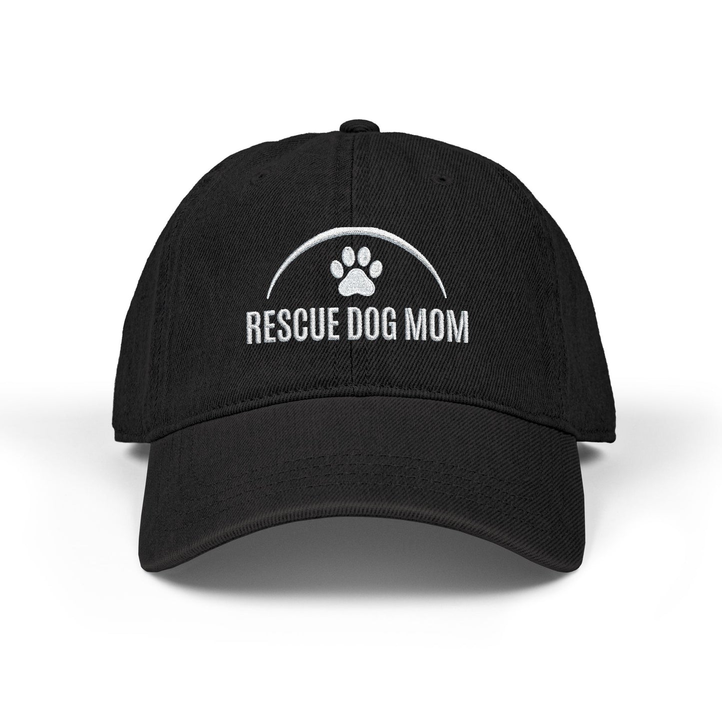 Rescue Dog Mom embroidered denim hat - gift for dog moms who adopted - Sassy Canine Collection