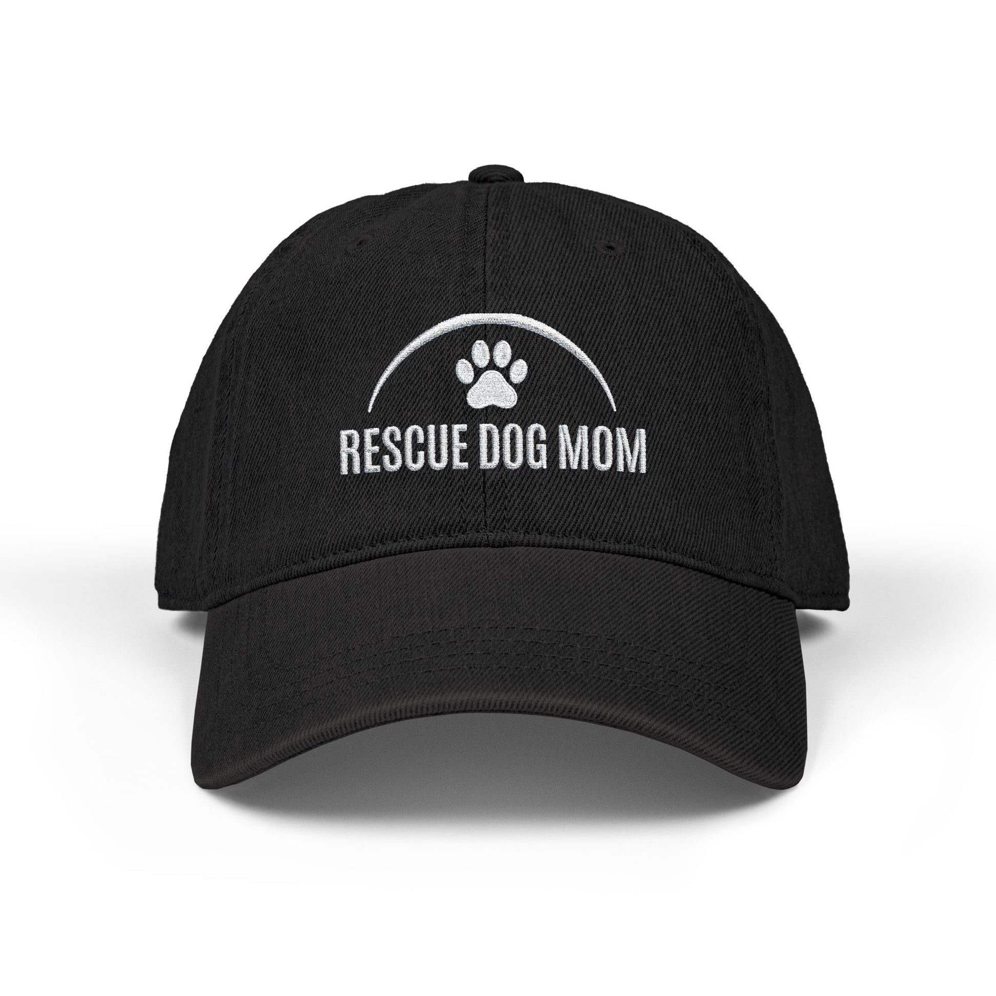 Rescue Dog Mom embroidered denim hat - gift for dog moms who adopted - Sassy Canine Collection