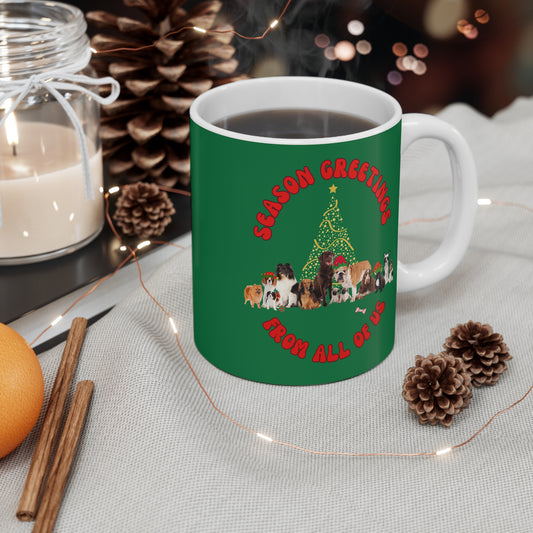 "Merry Christmas From All Of Us"  Dog Lovers Mug 11oz