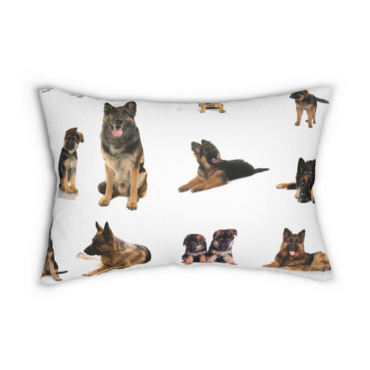 "Cute German Sheperd Lover Pillow" Spun Polyester Lumbar Pillow