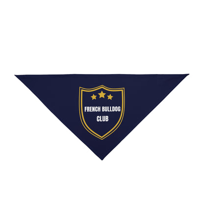 French Bulldog Club Dog Bandana - Navy & Gold
