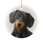 Dachshund Portrait Ceramic Christmas Ornament
