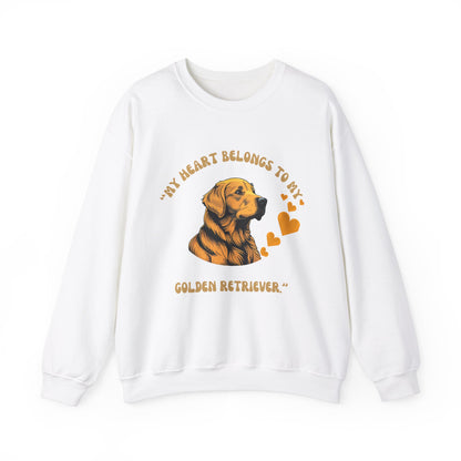 "My Heart Belongs To My Golden Retriever" Unisex Heavy Blend™ Crewneck Sweatshirt