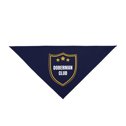 Doberman Club Dog Bandana - Navy & Gold