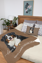 Bernese Mountain Dog velveteen plush blanket (matching pillow sold separately.)