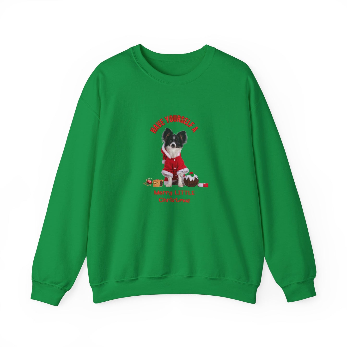 "Have A Merry Little Christmas" Papillon Dog Lovers Unisex Heavy Blend™ Crewneck Sweatshirt