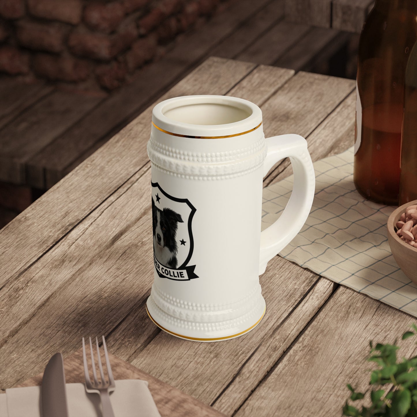 Border Collie Beer Stein | Heritage Crest Collection