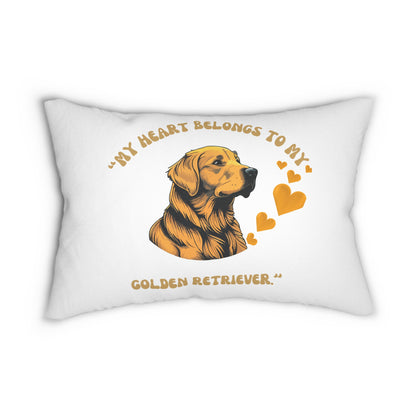 "My Heart Belongs to My Golden Retriever" Spun Polyester Lumbar Pillow