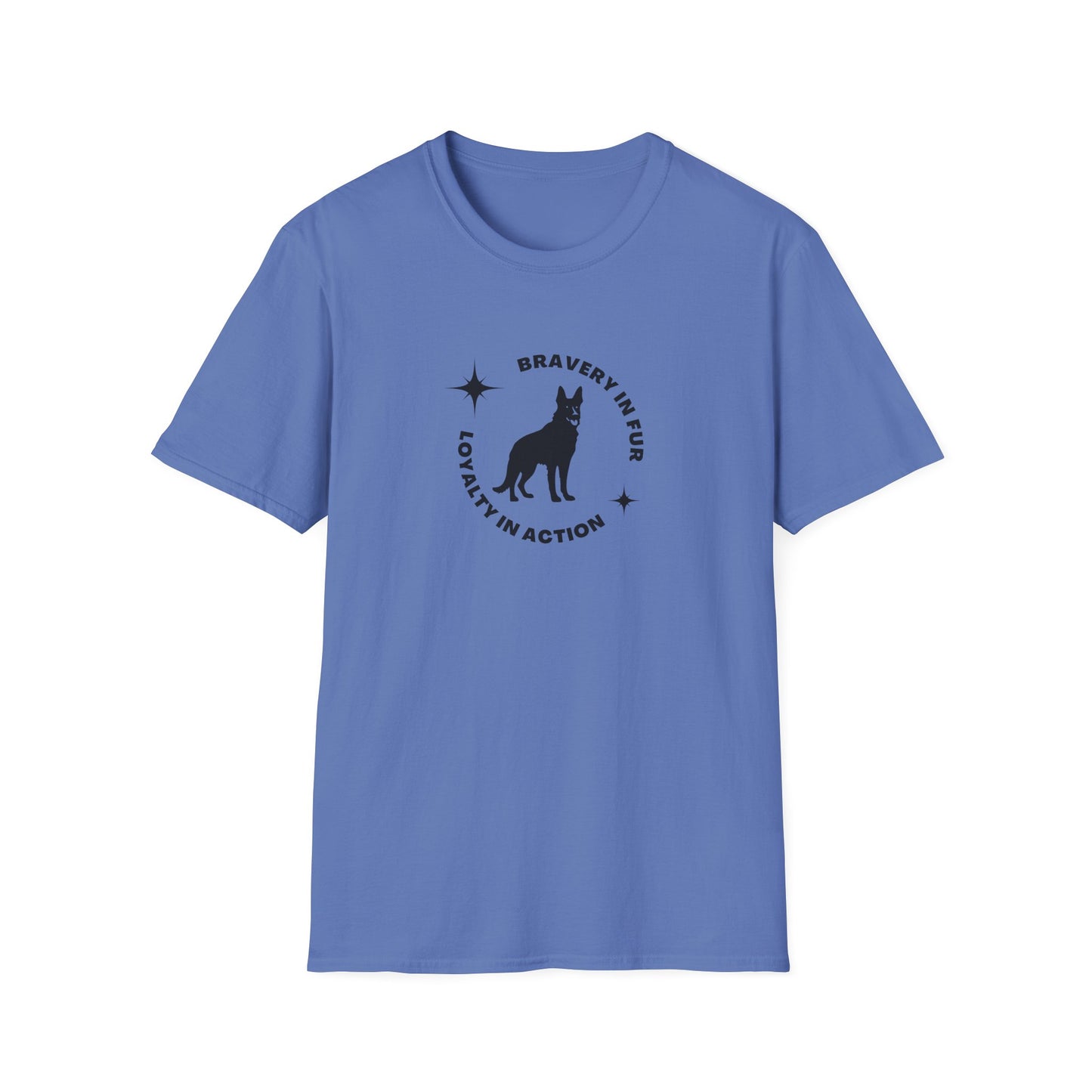 "Bravery in Fur....Loyalty in Action"  K-9 Lovers Unisex Softstyle T-Shirt