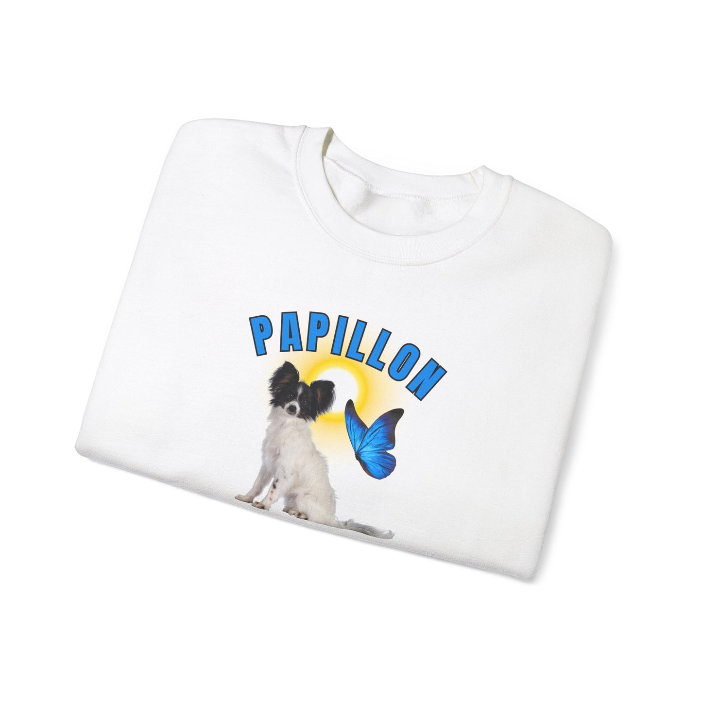 "Papillon...Little Dogs With Wings Of Joy."  Papillon Lover Unisex Heavy Blend™ Crewneck Sweatshirt