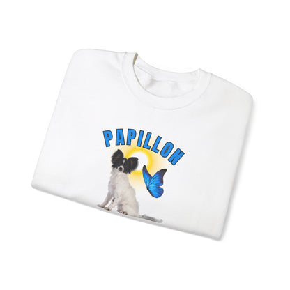 "Papillon...Little Dogs With Wings Of Joy."  Papillon Lover Unisex Heavy Blend™ Crewneck Sweatshirt