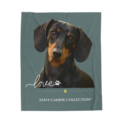 Dachshund Love Velveteen Plush Blanket