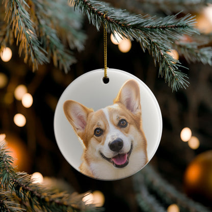 Pembroke Welsh Corgi Ceramic Christmas Ornament