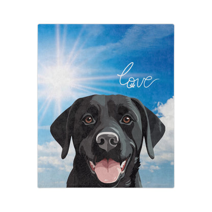 Black Lab Dog Theme Velveteen Microfiber Blanket (Free Shipping)