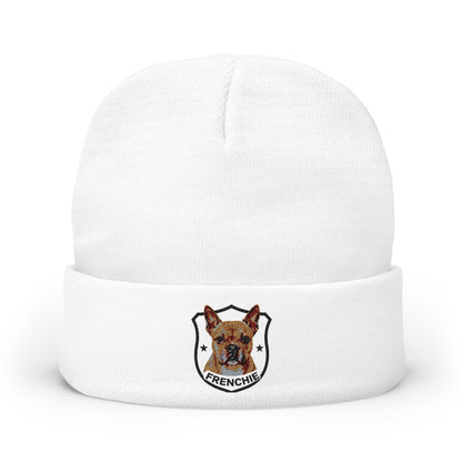 French Bulldog Embroidered Knit Beanie | SASSY CANINE COLLECTION™| Dog Lover Winter Hat