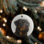 Rottweiler Portrait Ceramic Christmas Ornament