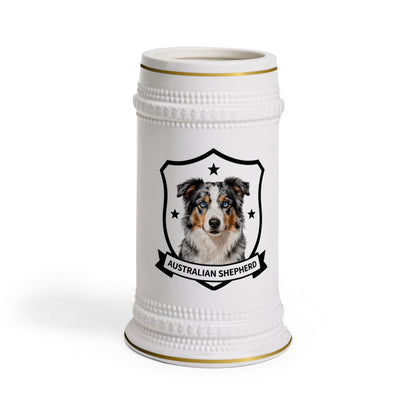 Australian Shepherd Beer Stein | Heritage Crest Collection