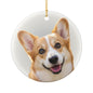 Pembroke Welsh Corgi Ceramic Christmas Ornament