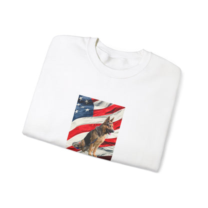 "True Colors" Patriotic German Sheperd Unisex Heavy Blend™ Crewneck Sweatshirt