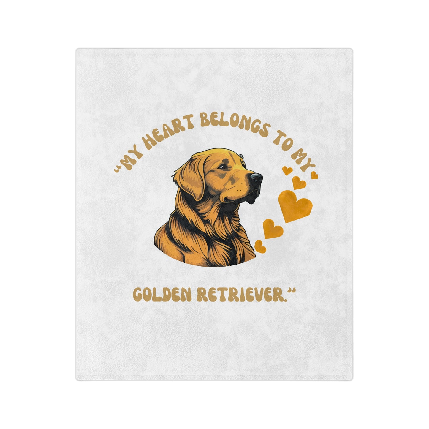 "MY HEART BELONGS TO MY GOLDEN RETRIEVER" Velveteen Microfiber Blanket