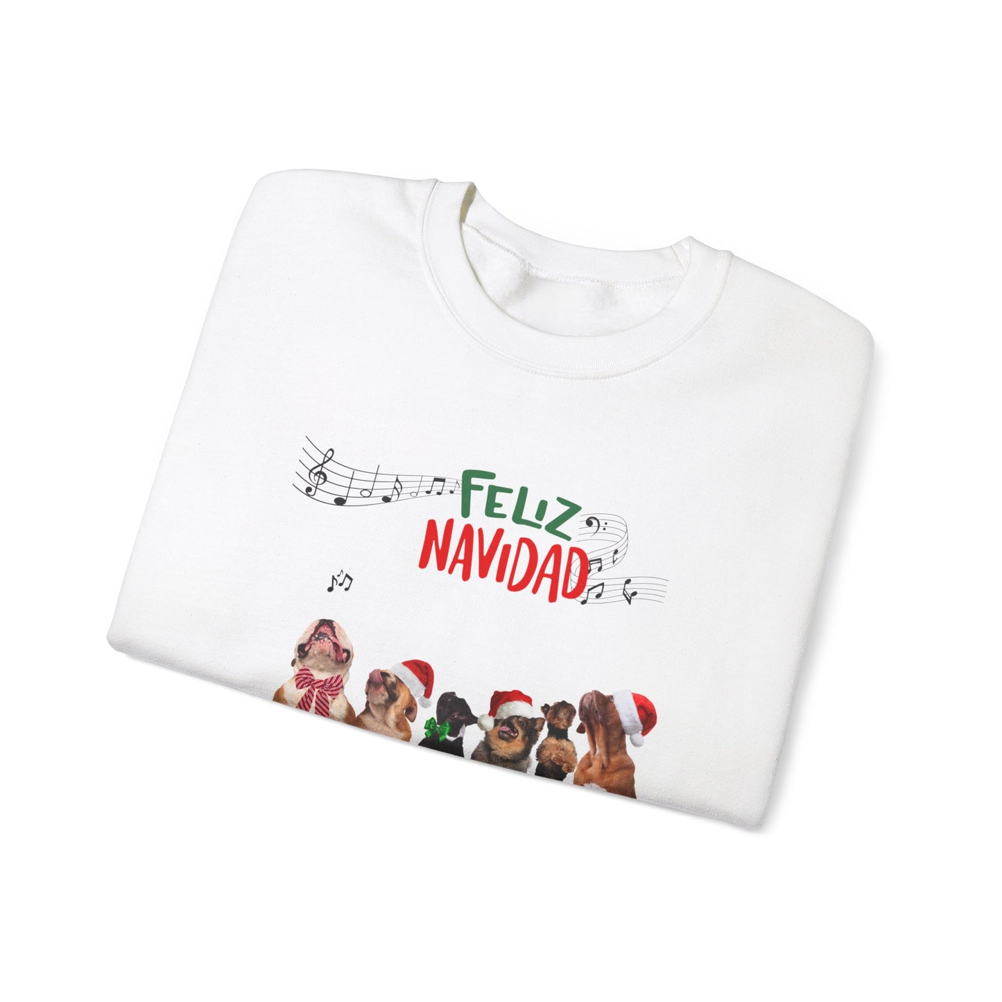 "Feliz Navidad" Dog Lover Unisex Heavy Blend™ Crewneck Sweatshirt