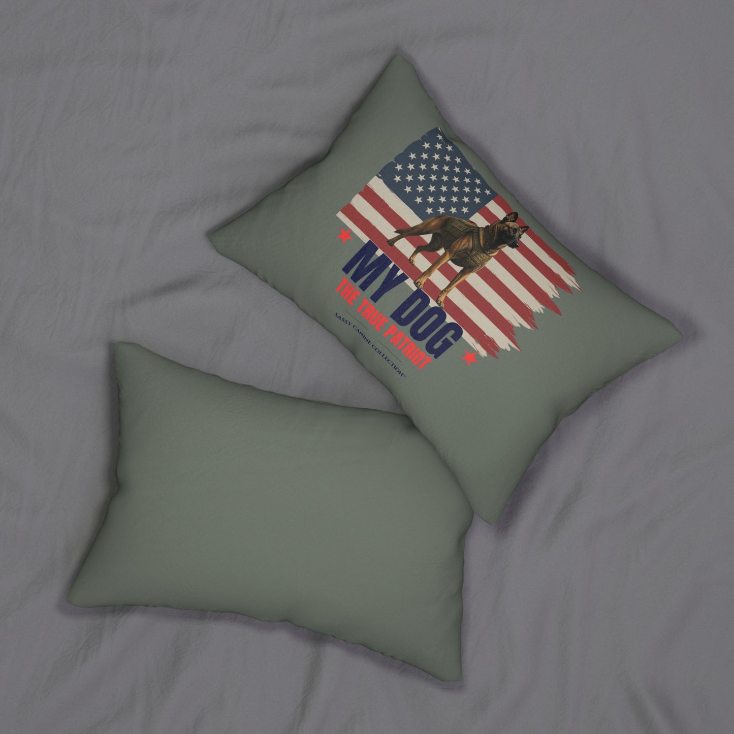 My Dog the True Patriot Lumbar Pillow