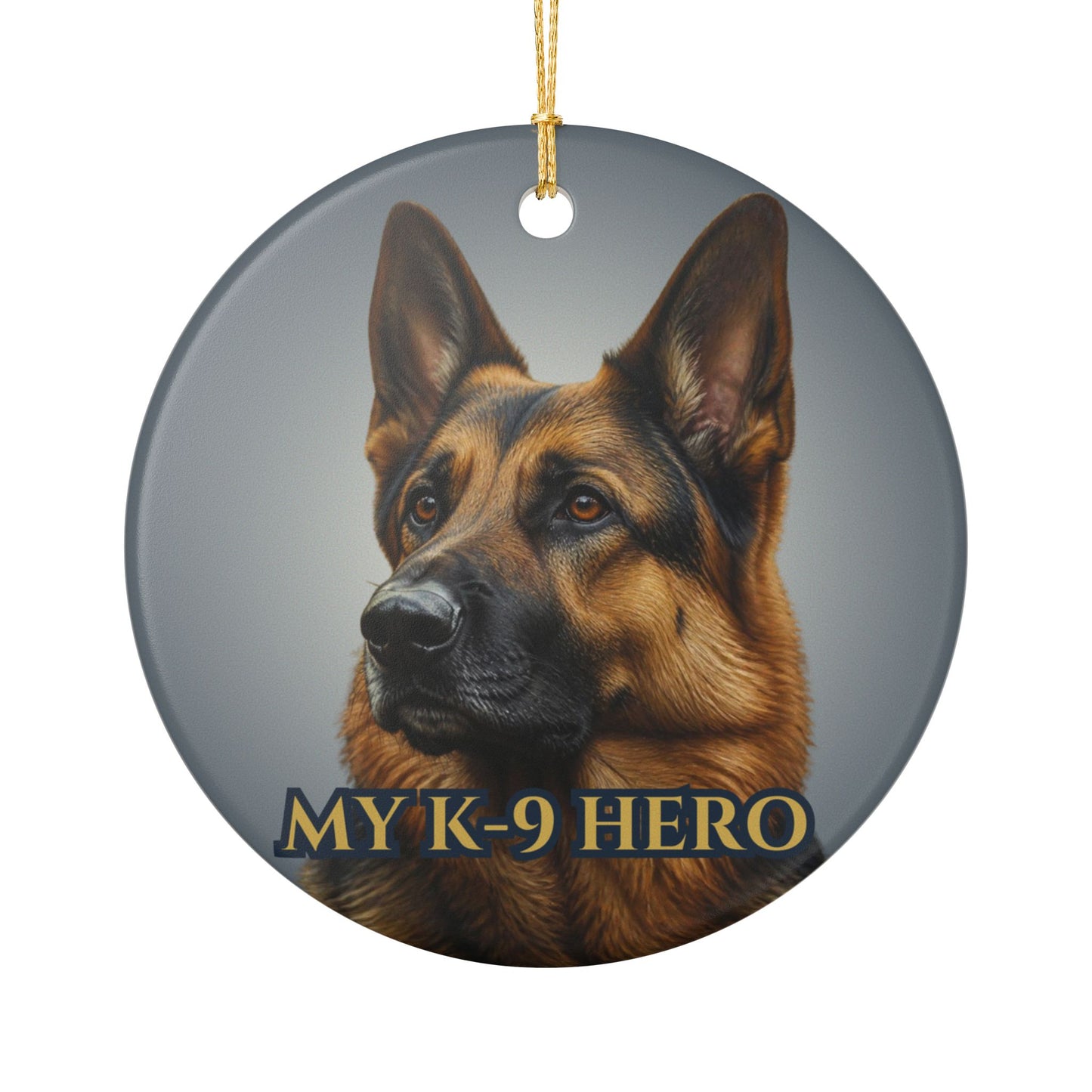 M K-9 Hero German Shepherd Ceramic Christmas Ornament