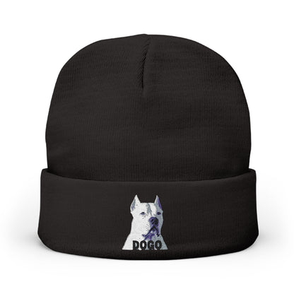 Embroidered Dogo Dog Knit Beanie — Cozy Winter Hat for Dog Lovers