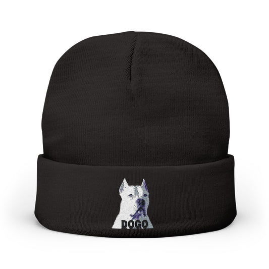 Embroidered Dogo Dog Knit Beanie — Cozy Winter Hat for Dog Lovers