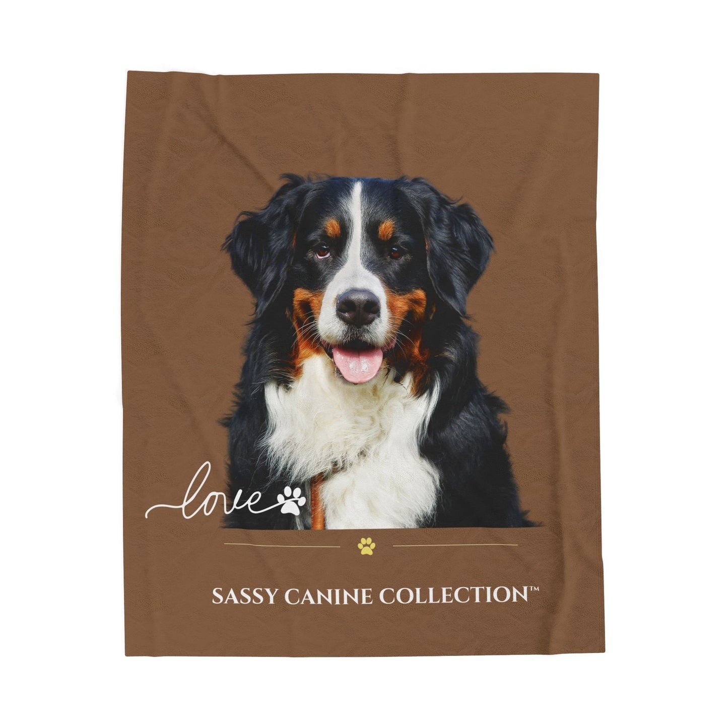 Bernese Mountain Dog Love Velveteen Plush Blanket