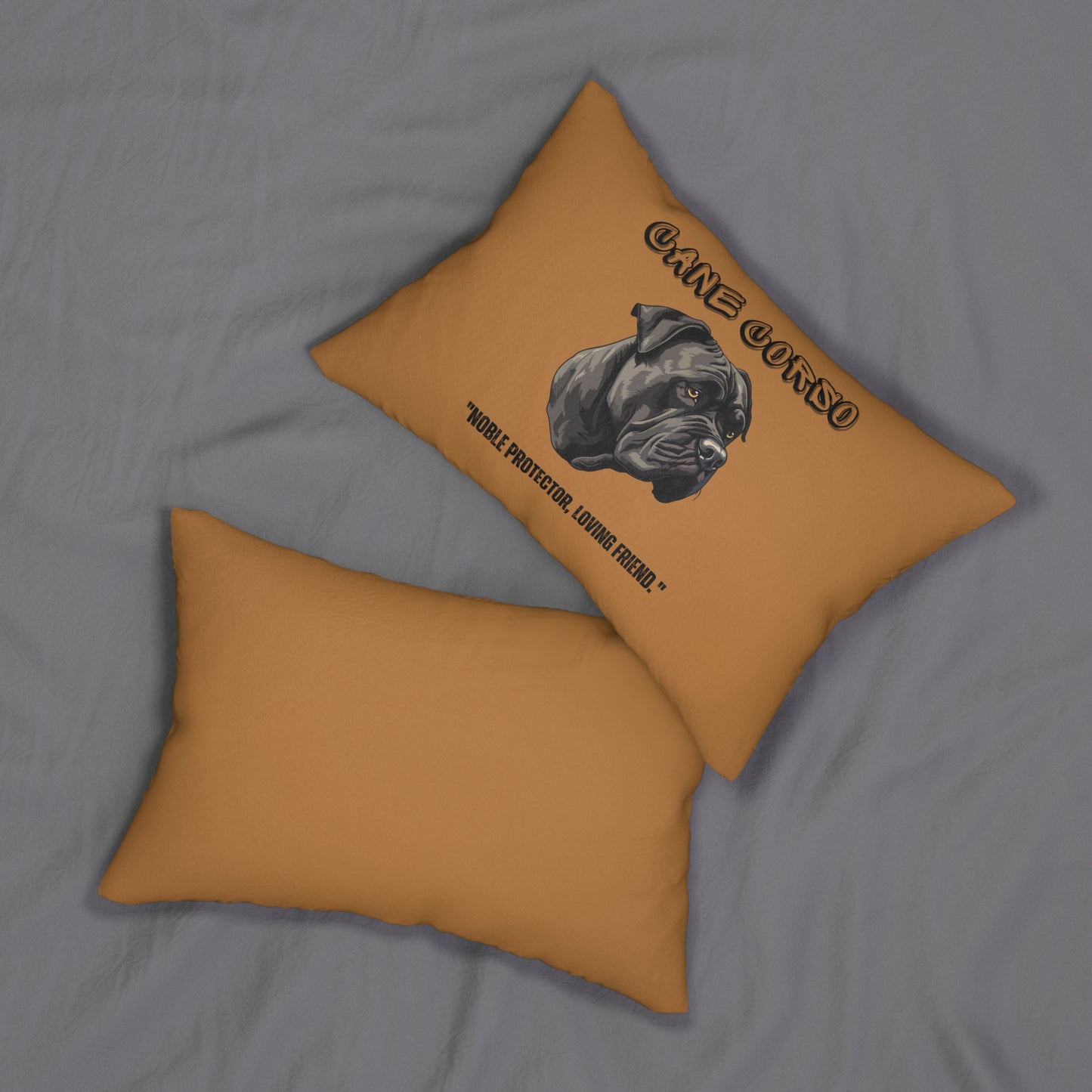 "Cane Corso Dog Lover Pillow....Noble Protector, Loving Friend." Spun Polyester Lumbar Pillow