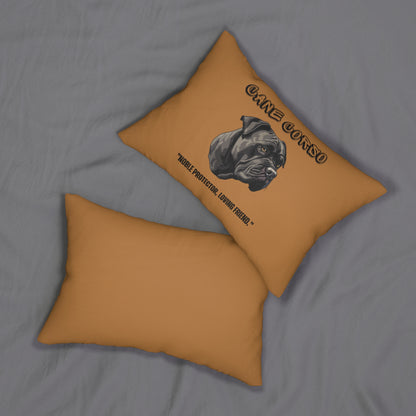 "Cane Corso Dog Lover Pillow....Noble Protector, Loving Friend." Spun Polyester Lumbar Pillow