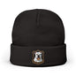 Black Beanie with Embroidered American Bulldog on front.  Warm Winter Hat
