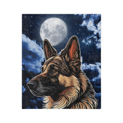 German Sheperd Night Sky Velveteen Microfiber Blanket (Free Shipping)