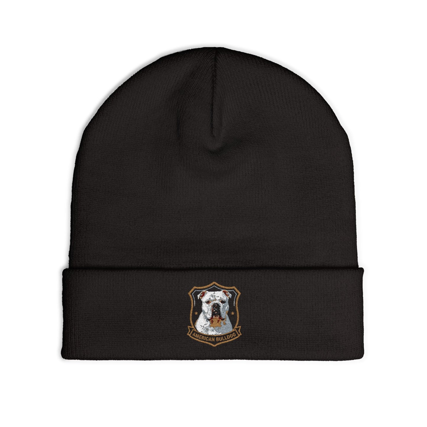 American Bulldog Embroidered Knit Beanie | SASSY CANINE COLLECTION™ | Premium Winter Hat