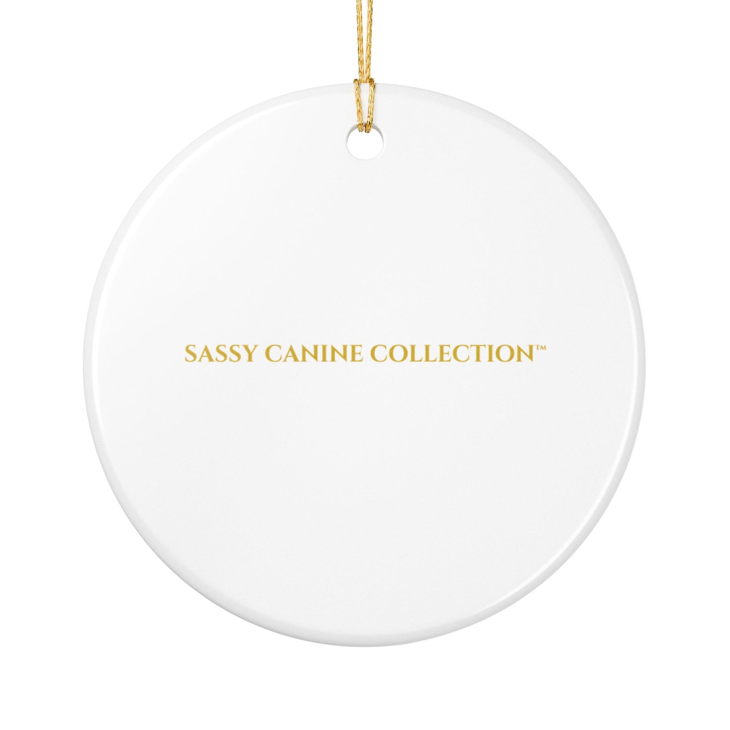 American Bulldog Portrait Ceramic Christmas Ornament