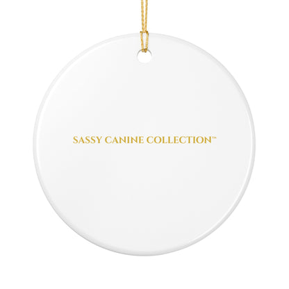 American Bulldog Portrait Ceramic Christmas Ornament