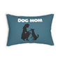 Dog Mom Lumbar Pillow – Teal Silhouette Pet Lover Accent Pillow